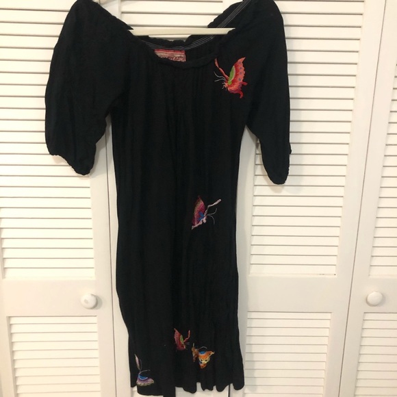 JWLA by Johnny Was Dresses & Skirts - JWLA Black Embroidered Butterfly Dress